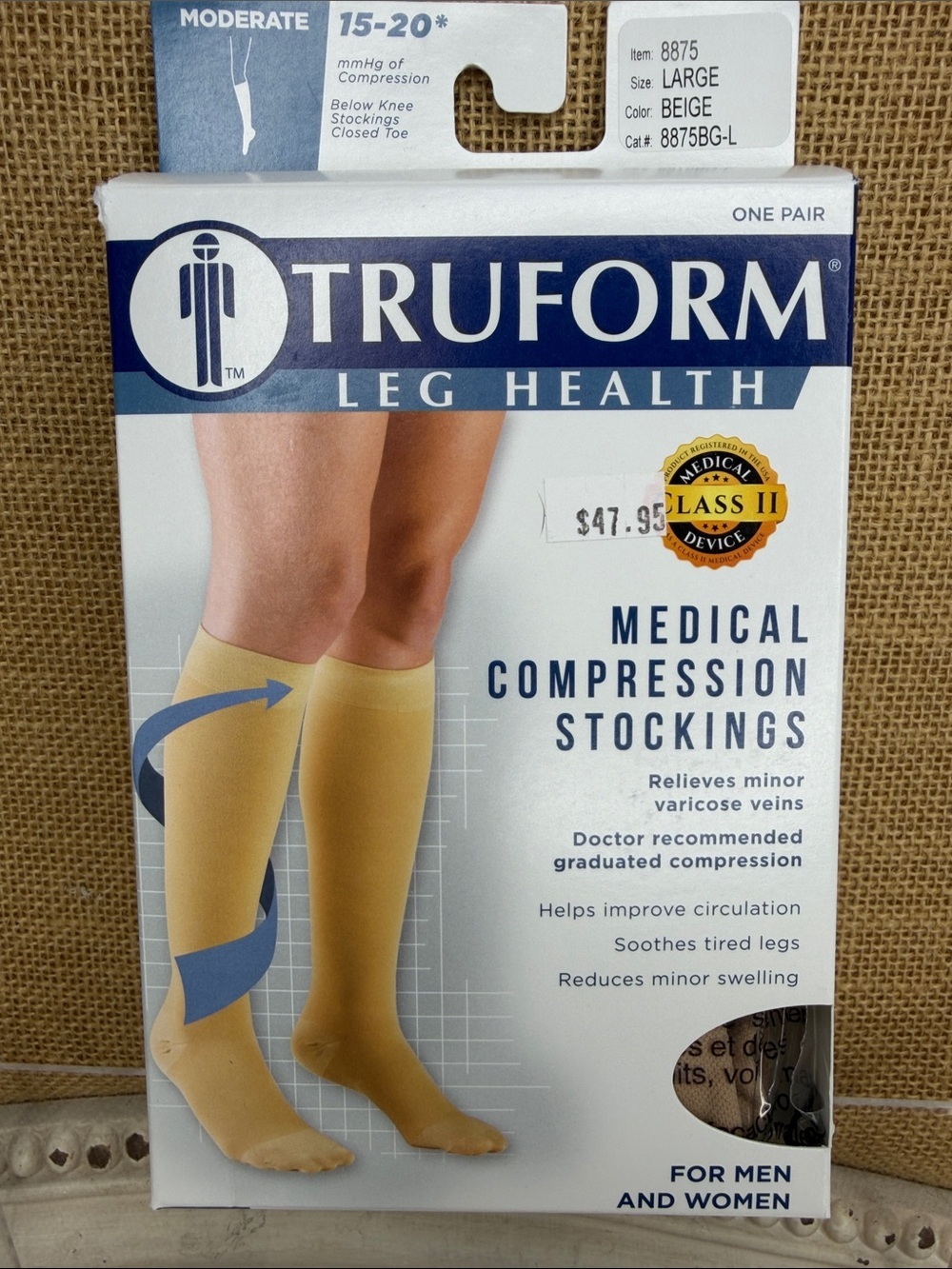 Truform Beige Medical Compression Stockings - Men Underwear & Socks